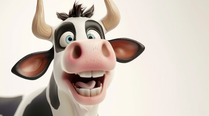 funny cow isolated on white background