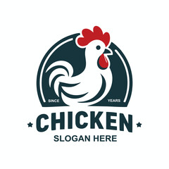 chicken logo illustration flat for restaurant