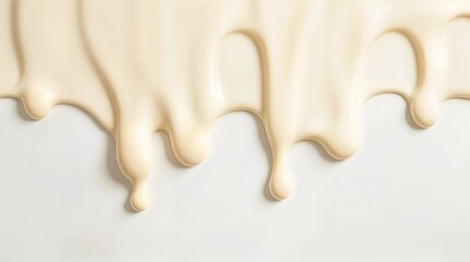 melted milk dripping on white background 
