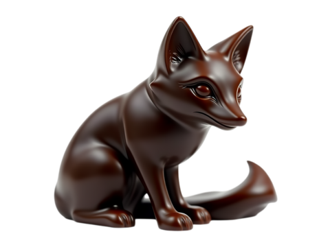 Confectionery Fox - A title that highlights the chocolate-coated, foxy qualities of the figurine, creating a visually appealing and playful association