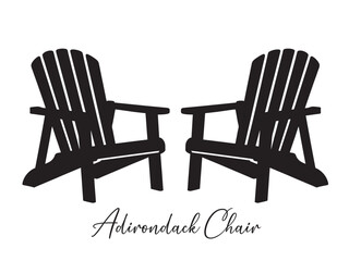Simple Adirondack Chair Silhouette. Adirondack chair icon vector line art design