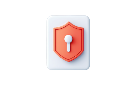 Data security concept. Shield icon representing cybersecurity and data protection in modern applications.