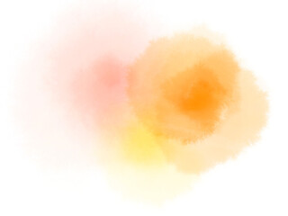 オレンジや黄色の水彩の花のイラスト
