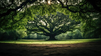 Naklejka premium majestic tree in circle