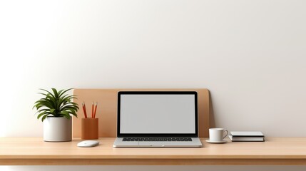 laptop office desk mockup