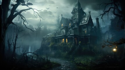 Fototapeta premium mansion scary houses