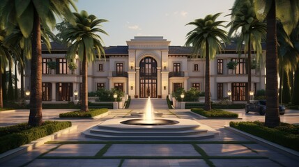 Obraz premium fountin front of a house