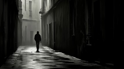 isolation city black white