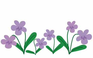 たくさんの菫の花のイラスト素材
