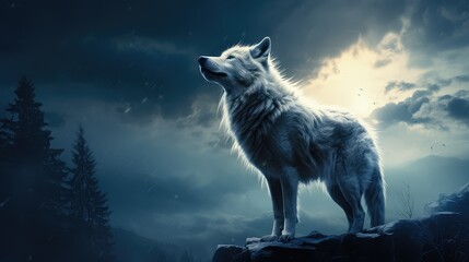 moon wolf white