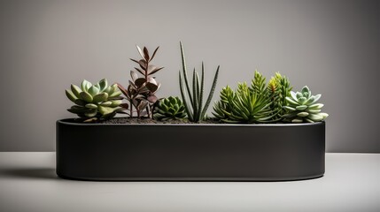 streamlined metal planter