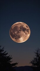 Fototapeta premium view of a total lunar eclipse seen from below at night
