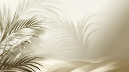 Palm shadows on desert dunes, minimalist background, product display