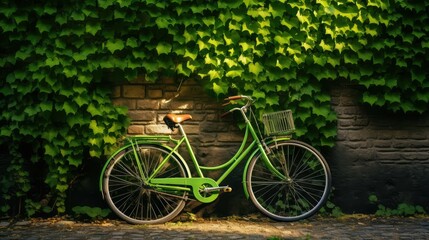 Fototapeta premium brick green bicycle