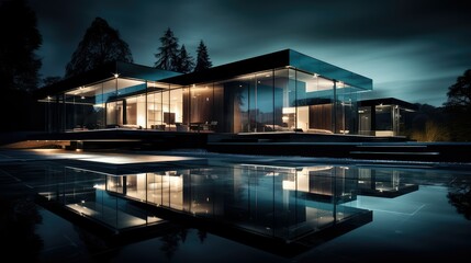 Obraz premium sleek houses at night