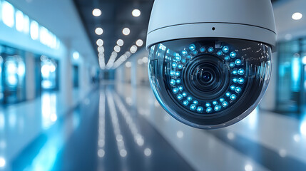 Modern security camera in a sleek, well-lit environment