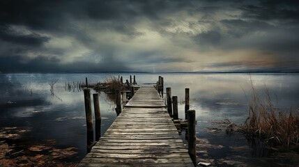 Obraz premium dock grunge water