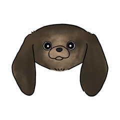 ミニチュアダックスフンドの顔(ブリンドル)