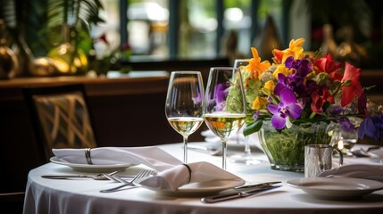 gourmet restaurant table food