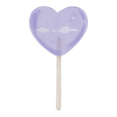 purple heart shaped lollipop