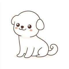 Fototapeta premium Cute Cartoon Dog Illustration in Minimalist Style