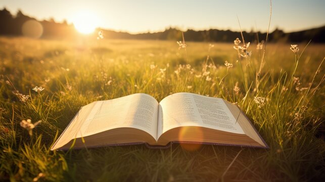 field open book isolated