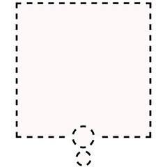 シンプルな破線の丸い思考フキダシ2（黒・白）