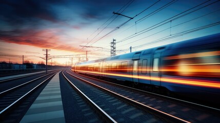 Fototapeta premium train motion blur road