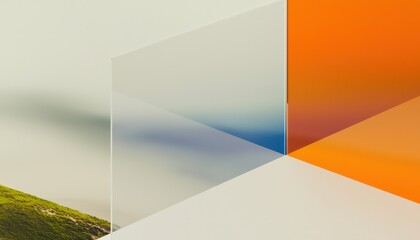 Abstract Composition Featuring Geometric Shapes and Colors