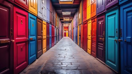 colorful many doors