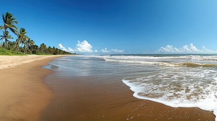 Tropical Beach Paradise: Serenity and Tranquility under a Azure Sky