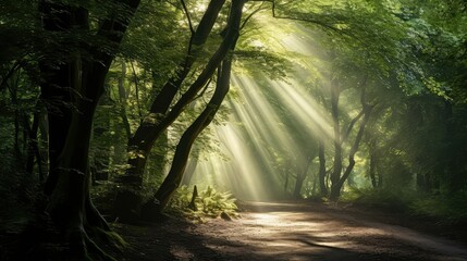 Obraz premium canopy light through the trees