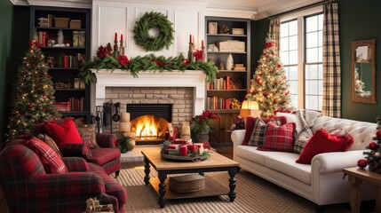 Fototapeta premium holiday christmas red and green