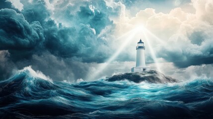 Lighthouse Amidst Storm
