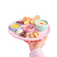 Islamic Iftar Meal with Traditional Sweets and Drinks
