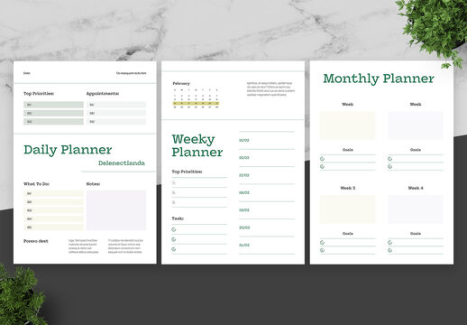 Green And Black Planner