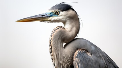 Obraz premium perched blue heron white background