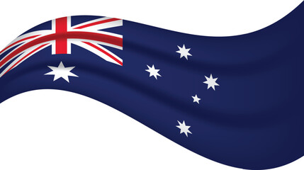 Australia wavy flag, waving flag vector illustration