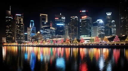 Fototapeta premium cityscape merry christmas lights