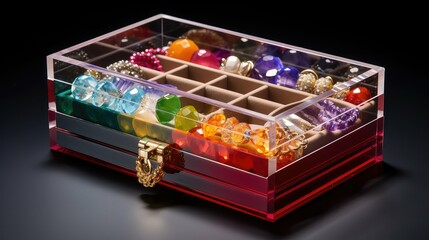 Obraz premium modern open jewelry box