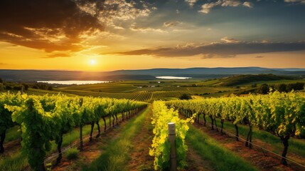 Naklejka premium grapevines wine countryside