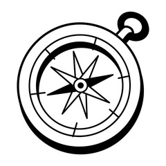A hand drawn icon of compass 
