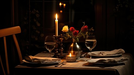 dinner dark table top