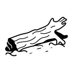 Driftwood icon in hand drawn style 
