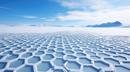 Fototapeta premium lake hexagon pattern black