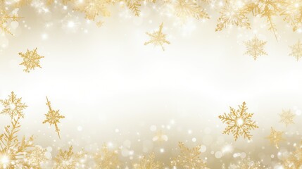 greeting gold snowflakes border