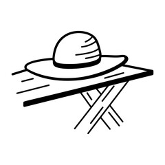 A sketchy icon of sun hat 

