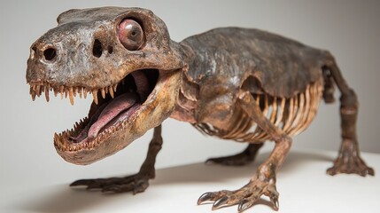 Fototapeta premium Dinosaur fossil skeleton museum exhibit, paleontology study
