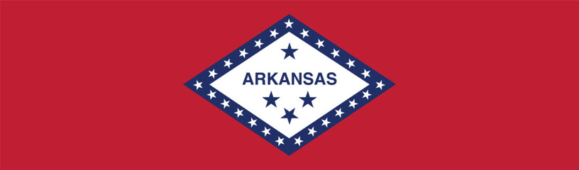 Flag of Alabama. Alabama flag long banner digital vector illustration