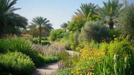 Obraz premium Serene Oasis: A Picturesque Botanical Garden Path